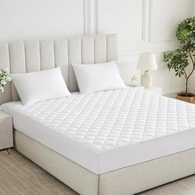 Image of SS ART mattress protector king size, 40cm deep protector, soft size protector,150 x 200 topper kingsize bed