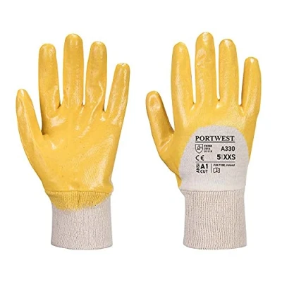Image of Portwest Nitrile Light Knitwrist Yellow Large