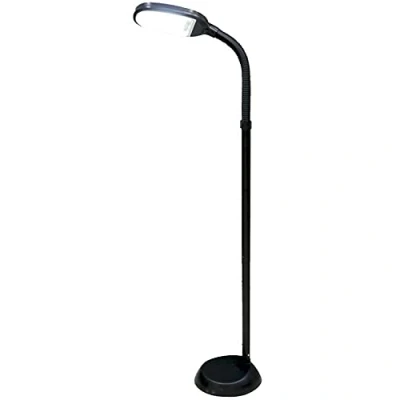 Image of Oypla Black Daylight Energy Saving 27W Floor Standing Reading Lamp Light [Energy Class A+]