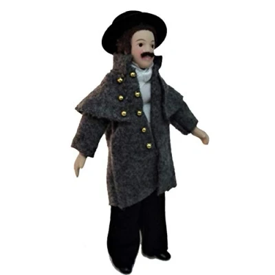 Image of Melody Jane Dolls House Victorian Gentleman in Coat Miniature Porcelain People
