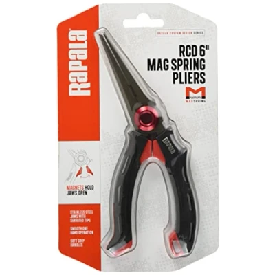 Image of Rapala RCD Magnetic Pliers, 15 cm Length, Black/Red