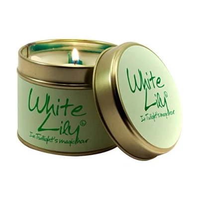 Image of Lily Flame White Tin, 7.7cm l x w 6.6cm h