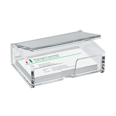 Image of SIGEL VA112 Acrylic Business Card Box, for up to 80 cards (max. 9 x 5,8 cm), clear