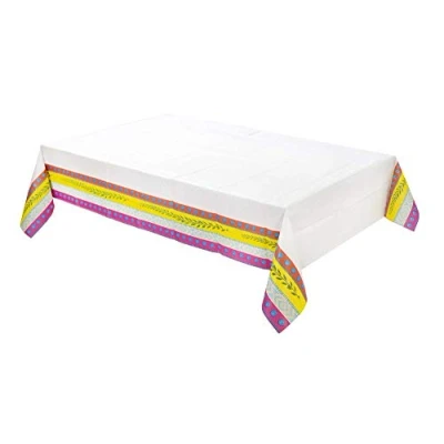 Image of Talking Tables TCOVER Colourful Rectangular 180Cm x 120Cm Disposable Tablecloth for Summer Party, Garden, BBQ, Mexican Fiesta, Solid, Boho Table Cover, 180 120