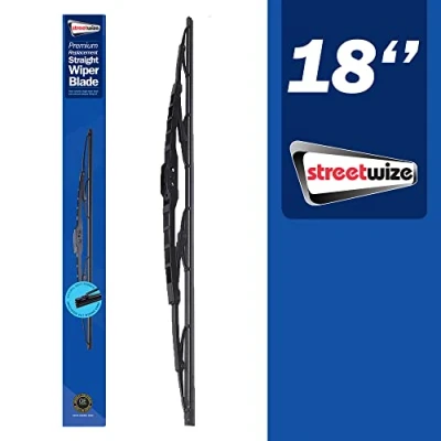 Image of Streetwize 11’’ to 32’’ Heavy Duty Natural Soft Rubber Wiper Blade Kit, Universal Adaptor Kit Included Standard/Curved (18 Inch, Standard)