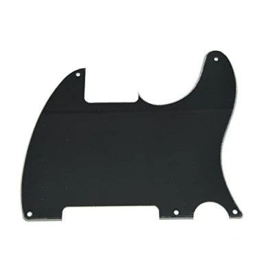 Image of KAISH 5 Hole Tele Blank Guitar Pickguard Pick Guard Scratch Plate for Telecaster Esquire Black 3 Ply