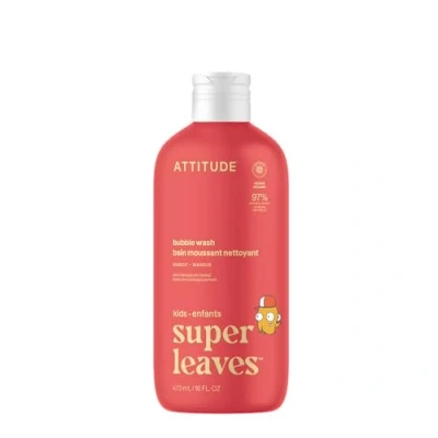 Image of ATTITUDE Bubble Wash for Kids, EWG Verified Bath, Hair Shampoo and Body Soap, Dermatologically Tested, Plant Mineral Based, Vegan, Mango, 473 mL