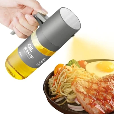 Image of AiQInu Oil Sprayer for Cooking Oil, Spray Bottle 250 ml with Fine Mist, Glass, BPA Free, Ideal Olive Vinegar, Soy Sauce, Cooking, Grilling, Baking