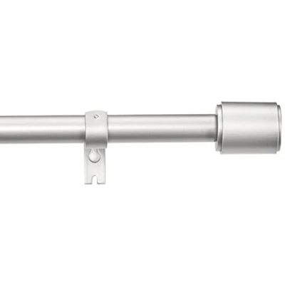 Image of Amazon Basics Curtain Rod with Cap Finials Extendable 91.4 to 183 cm for Bedroom, Dining Room, Living Room or Kitchen, Nickel