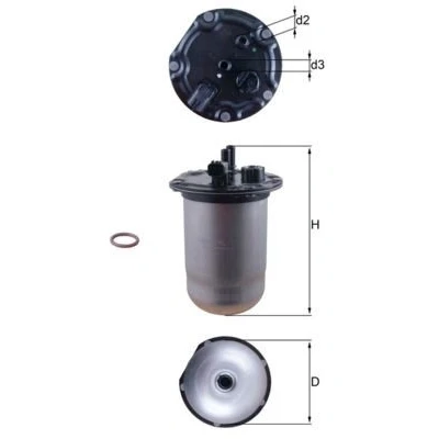 Image of A4474770000 Fuel filter MAHLE ORIGINAL KL 1132D with heating 10mm RENAULT: MASTER 3 Kasten, Trafic 3, MERCEDES BENZ: Vito Van