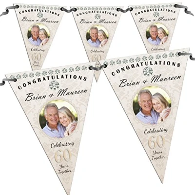 Image of Wedding Anniversary Congratulations Party Photo Flag Banner Bunting l