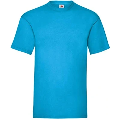 Image of Fruit of the Loom Men&#039;s Valueweight Short Sleeve T Shirt, Azure, S UK
