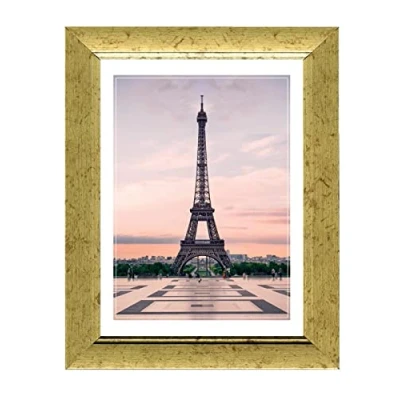 Image of Design Group Opera Gold Colour Wood Effect Glass Photo Frame 5 x 7