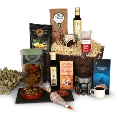 Image of Gluten Free Hamper Italian Food Gift Pasta, Chocolate &amp; Coffee Gifts for Women Men, Luxury Hampers, Couples