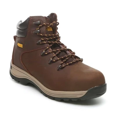 Image of Apache Nubuck Safety Hiker Boot Brown Size 6 UK Premium Water Resistant Leather Steel Toe Cap Composite Midsole Protection Padded Comfort