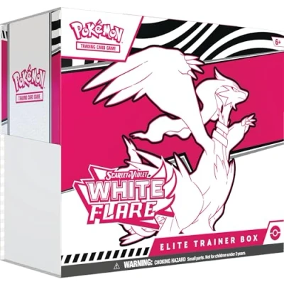 Image of Pokémon TCG: Scarlet &amp; Violet—White Flare Elite Trainer Box Reshiram (1 Full Art Tornadus Promo Card, 9 Boosters Premium Accessories)