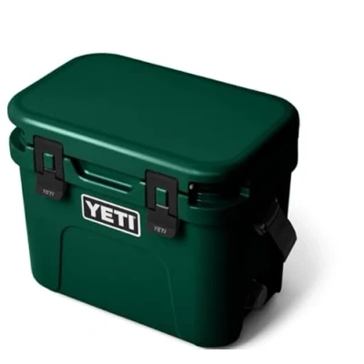 Image of YETI Roadie 15 Cool Box, Insulated Hard Cooler, Black Forest Green