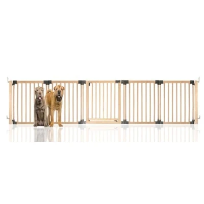 Image of Bettacare Wooden Multi Panel Flexible Pet Barrier, Natural Wood, up to 336cm Wide, Dog Barrier for Pets Dogs and Puppy, Puppy suitable Indoor Use, Easy Installation