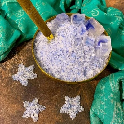 Image of Premium Blue Salt Coarse, Rare Mineral Salt, High Potassium, Low Sodium, Natural, Unprocessed, Hand Harvested, Kosher Certified 250g (8.82 oz) Gourmet, Ancient, Nutrient Rich
