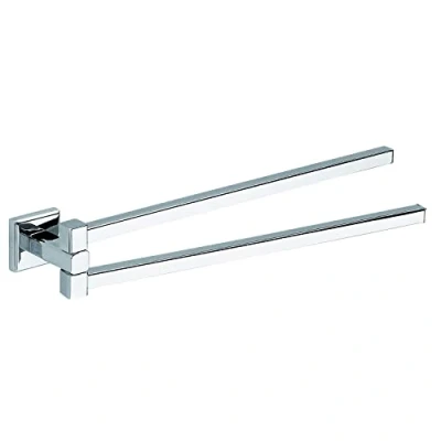 Image of GEDY Colorado Bathroom Towel Holder in Stainless Steel and Cromall, Swivel Rail Fixable with Screws Included, Weight Supported 7 kg, Chrome, 5 x 4.3 34.8 cm