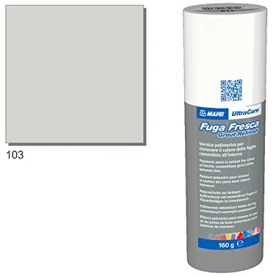 Image of MAPEI Ultracare FUGA Fresca Fresh Escape 103 Moon White Polymer Paint to Renew The Color of Cement Joints Bottle 160 gr.