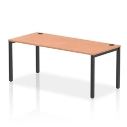 Image of Impulse Bench Single Row 1800 Black Frame Office Desk Beech
