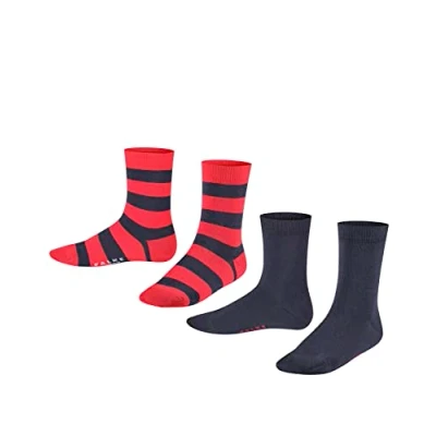 Image of Falke Happy Stripe 2Pack multipack Socks for kids, Size: 9/11.5, Marine