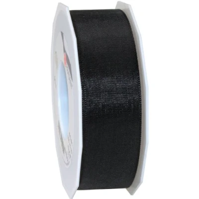 Image of C.E. Pattberg Präsent Europa Taffeta Ribbon Black 40 mm width, 50 m length