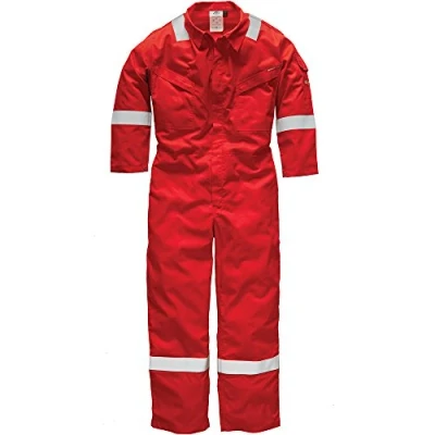 Image of Dickies FR5401 RD 56R Size 66 &quot;Pyrovatex&quot; Lightweight Coverall Red