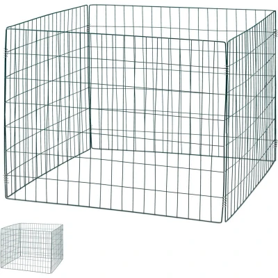 Image of Relaxdays Metal Bin, Set of 2, Wire Composter, Garden Waste, HWD: 70 x 90 cm, 560 litres, Steel, Green