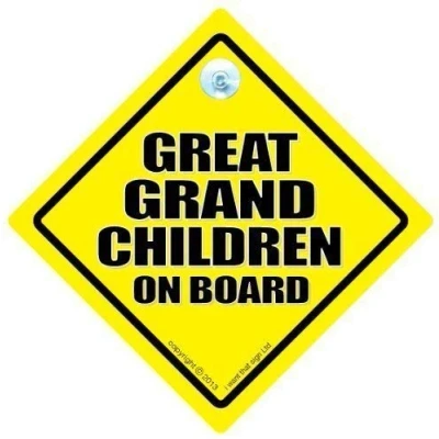 Image of Great Grandchildren on Board Car Sign, Grandchild, Grandchildren, Baby Sign,Baby board, Novelty Sign (701)