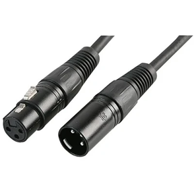 Image of PULSE PLS00269 DMX Lead, 3 Pin XLR Male to Female, 10m Black