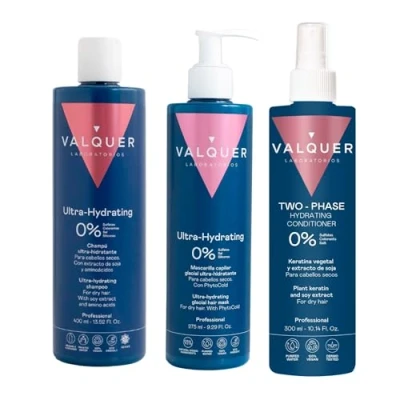 Image of Valquer Ultra moisturizing hair pack. Shampoo 400ml + ice mask 300ml biphasic conditioner 300ml. For dry or those who want to get extra hydration. Formulation zero%.