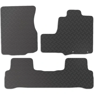Image of Carsio Rubber Car Mats For Honda CR V 2006 2012 Tailored Fit Floor Mat Set Complete Accessory Black Custom Fitted All Weather &amp; Heavy Duty, Anti Slip Backing with Clips