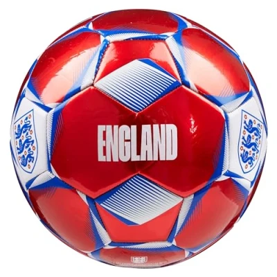 Image of England FA Football Soccer Ball for Adults Teenagers Kids Training Size 3, 4 or 5 Merchandise (Red/Blue, 5)