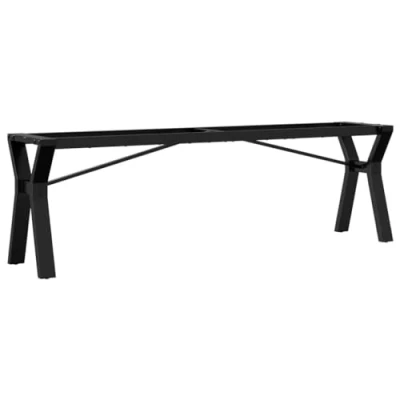Image of vidaXL Cast Iron Coffee Table Legs Y Frame 140cm/30cm/43cm for Home Office/Living Room Industrial Furniture Black Metal Supports