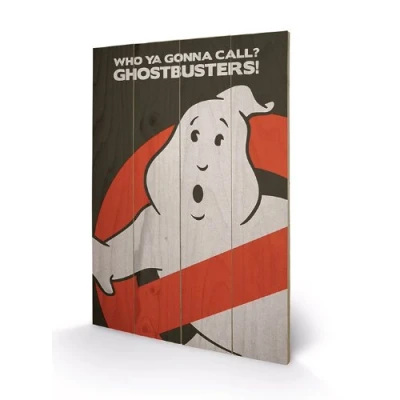 Image of Pyramid International Ghostbusters Logo Wood Print, Multi Colour, 40 x 59 cm
