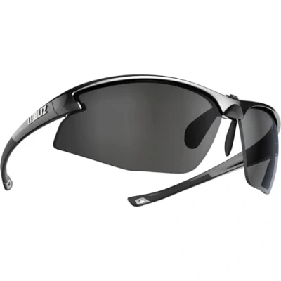 Image of Bliz Men&#039;s 9060 10 Motion&#039; Sports Sunglasses, Black with smoke silver mirror lens, One Size