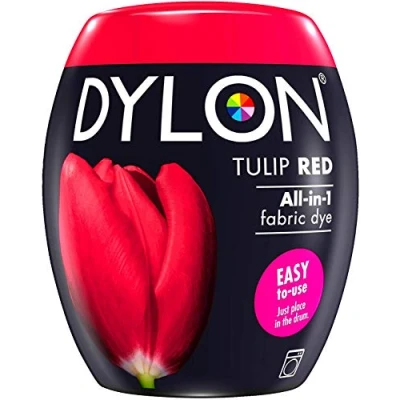 Image of DYLON Washing Machine Fabric Dye Pod for Clothes &amp; Soft Furnishings, 350g Tulip Red