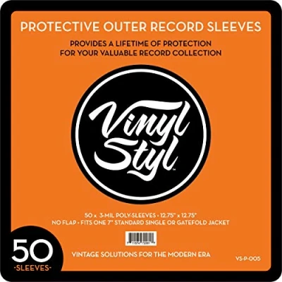 Image of Vinyl Styl 12 Inch Record Protective Outer Sleeves Open Top 50 Count (Clear)