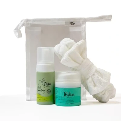Image of Lav Kids Moisturising Skincare Bundle Foaming Facial Cleanser 100ml &amp; Face Moisturiser 50ml (green, blue)