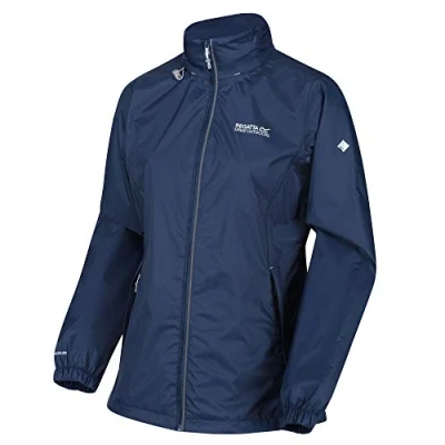 Image of Regatta Women&#039;s Lightweight Corinne IV Jacket, Waterproof and Breathable, Lined with Mesh Hood for Active Hiking Jackets Shell, womens, RWW304 8PQ08L, Dark Denim, 8