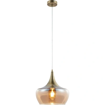 Image of NOWA Arola glass pendant light, antique brass