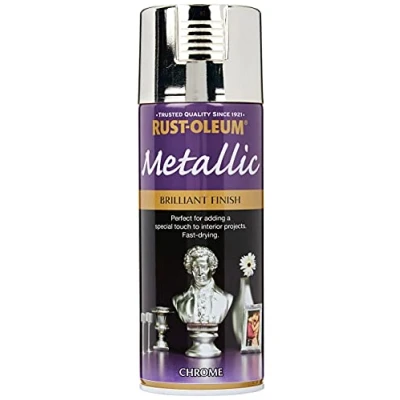 Image of Rust Oleum AE0120002E8 400ml Metallic Spray Paint, Chrome, 400 ml (Pack of 1)