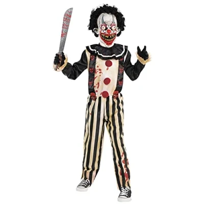 Image of amscan 9902444 Teens Boys Slasher Clown Halloween Fancy Dress Costume Age: 14 16 Years
