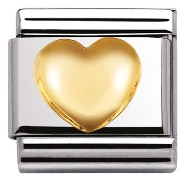 Image of Nomination Gold Raised Heart Charm