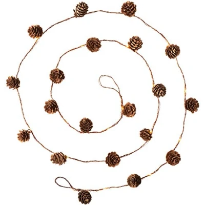 Image of WeRChristmas Christmas Pinecone Light String Decoration, Warm White, 1.8 m