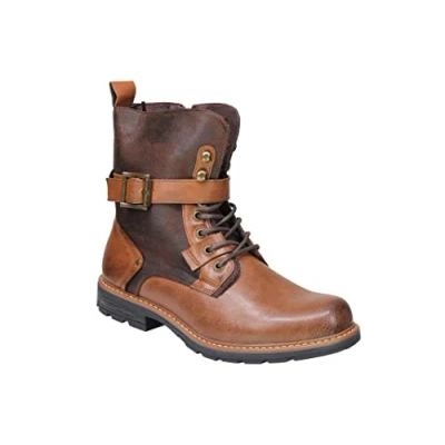 Image of Mens Military Lace up Boots Brown [EL0727 CAMEL 6UK]