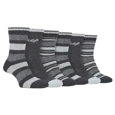 Image of Jeep Ladies 6 Pack Walking Boot Socks Polyester Outdoor for Hiking (4 8, Grey/Slate)