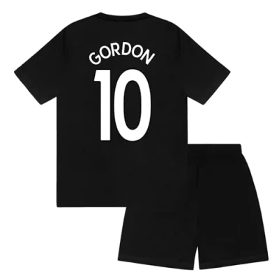 Image of Newcastle United FC Boys Gordon 10 Sublimation Short Pyjamas Black 11 Years